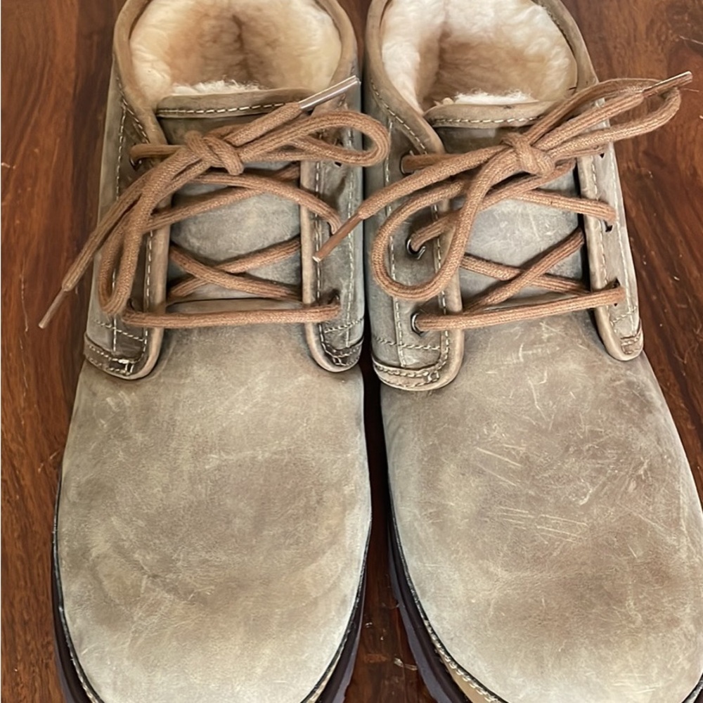 UGG Neumel Waterproof Military Sand Leather Fur Boots